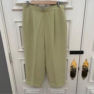 Josephine Chause - Sage Green Silk Pants - Size 14